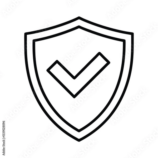 Obraz Secure Shield Icon Protection, Safety, Verified, Approved, Secure, Safe, Checkmark, Validation, Cone