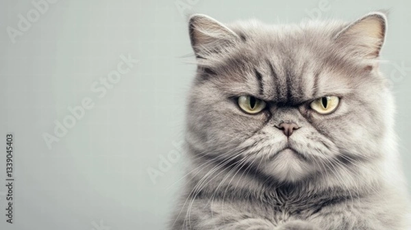 Fototapeta Grumpy Gray Persian Cat Stare