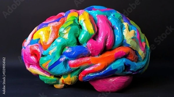 Obraz Vibrant Colorful Brain Sculpture
