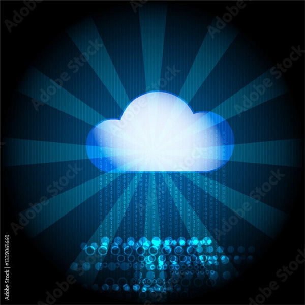 Fototapeta Cloud digital transfer data technology concept.