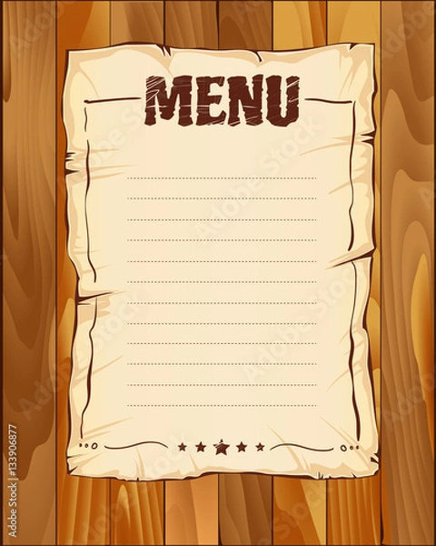 Obraz poster menu vector illustration