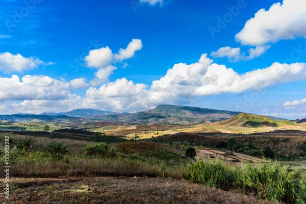 Fototapeta Mountain landscape with cloud sky