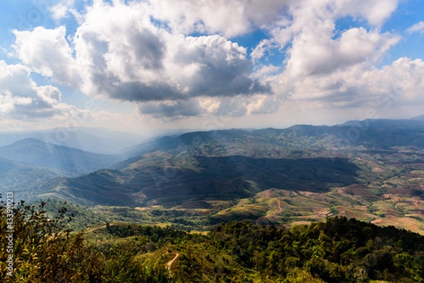 Obraz Mountain landscape with cloud sky