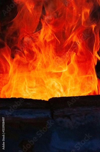 Obraz fire in the fireplace