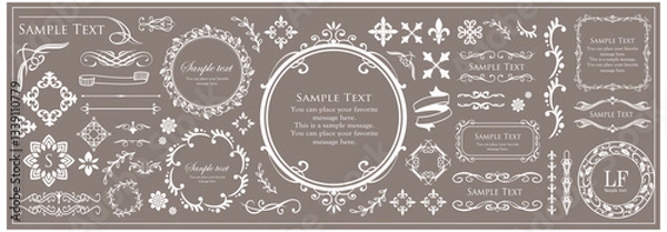 Fototapeta 高級感のあるビンテージ調のフレームデザインセット