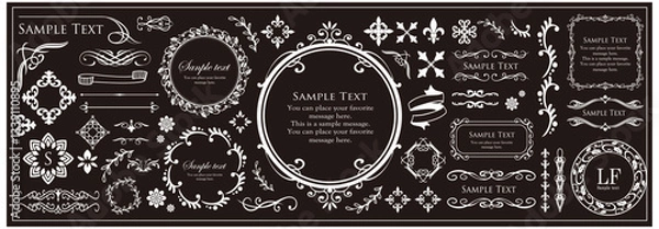 Fototapeta 高級感のあるビンテージ調のフレームデザインセット