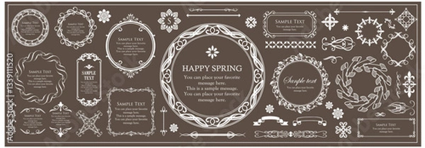 Fototapeta 高級感のあるビンテージ調のフレームデザインセット