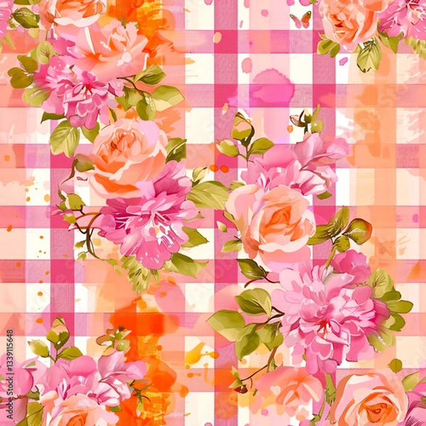 Fototapeta Seamless pattern digital paper