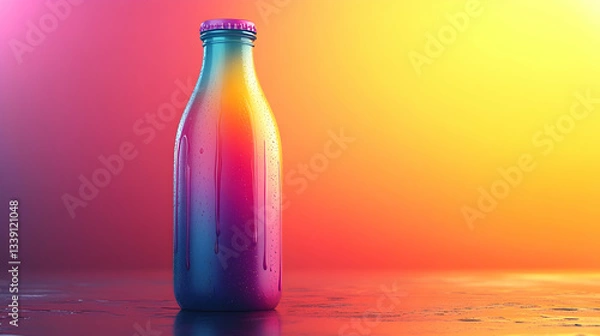 Fototapeta Vibrant bottle in gradient colors