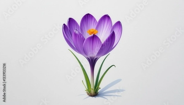 Obraz Blooming purple crocus flower nature close-up minimalistic botanical beauty