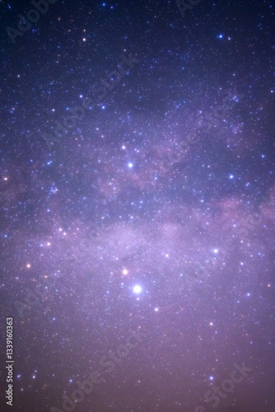 Obraz Night sky space background, Starry universe in dark blue sky, Milky way galaxy with stardust field in deep universe