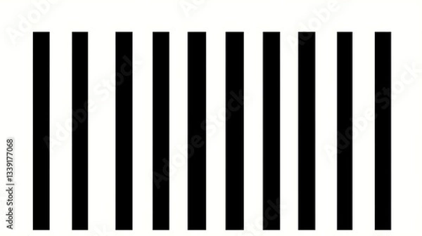 Obraz Vertical Bars for Abstract Pattern, Black White, Graphic Design.
