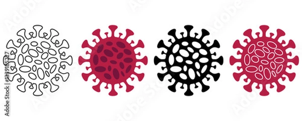 Fototapeta virus and bacteria icon set. vector illustration design template on white background