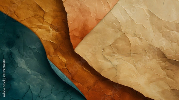 Fototapeta Textured Earth Layers with Cracked Abstract Design