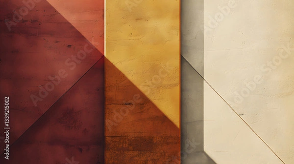 Fototapeta Abstract Geometric Shadows on Textured Wall