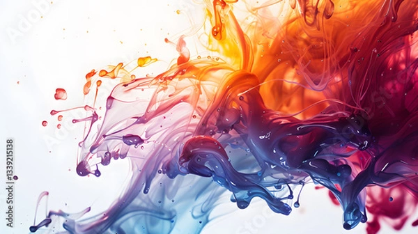 Fototapeta Vibrant Fluid Ink Explosion in Motion