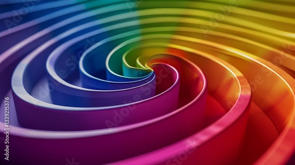 Fototapeta Hypnotic Rainbow Spiral – Abstract Colorful Swirling Pattern