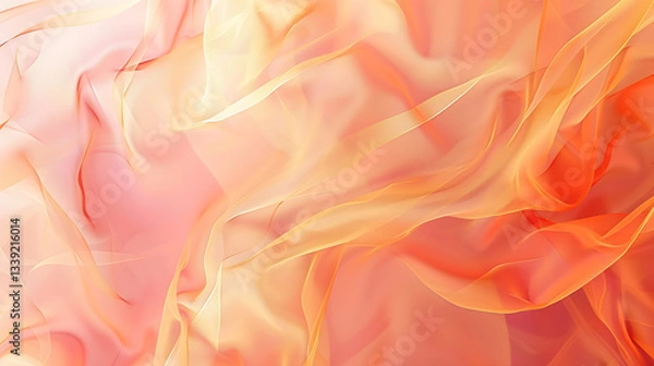 Fototapeta Fiery Elegance - Abstract Flowing Silk in Warm Tones