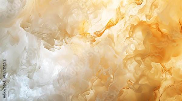 Fototapeta Golden Mist Flow Abstract in Creamy Warm Tones