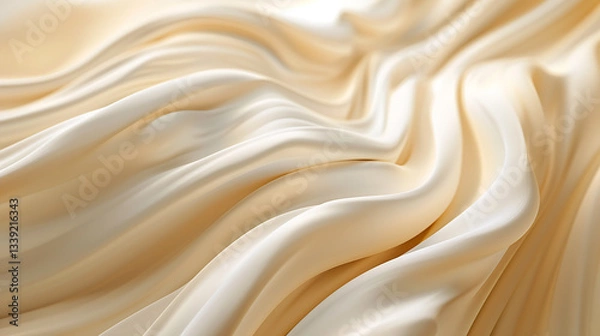 Fototapeta Elegant Creamy Flowing Texture with Soft Light Waves