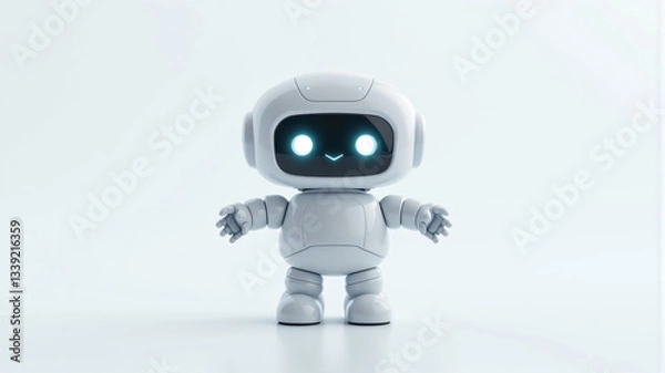 Fototapeta Cute and Friendly Robot Character