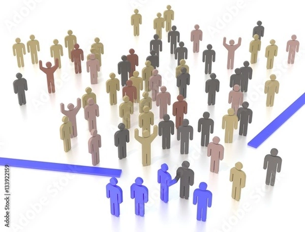 Fototapeta Accepting migrants with open border