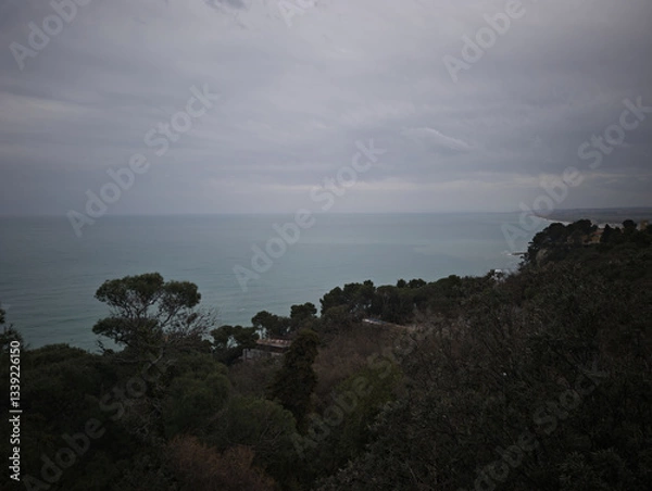 Obraz Vegetazione, costa e mare nelle Marche
