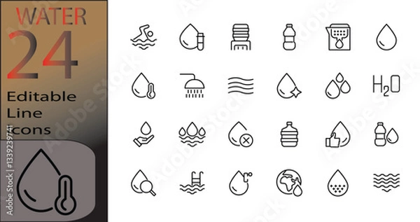 Fototapeta water Line cannot be edited already expanded and merged