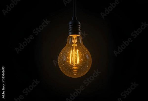 Fototapeta Vintage Style LED Filament Bulb Glowing in Dark