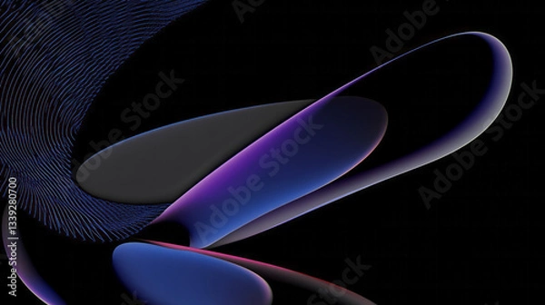 Fototapeta a black background with a blue and red swirl