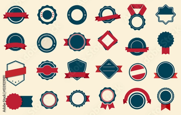 Obraz Badges Labels Ribbons Vector