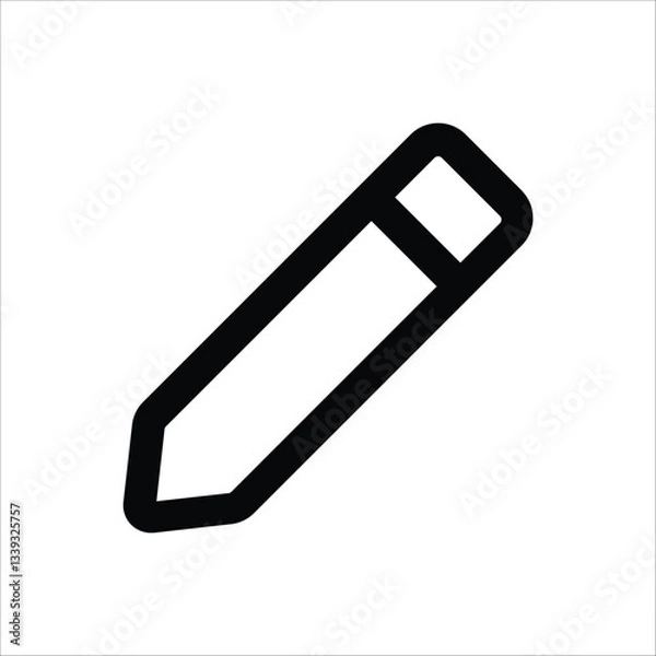 Fototapeta A simple pencil icon, suitable for representing writing, editing, or drawing.