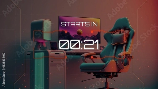 Fototapeta Gaming Streaming Countdown Timer for Start & Ending