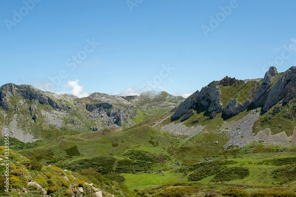 Obraz Beautiful mountain landscape of Somiedo Natural Park in spring