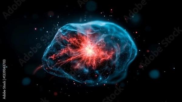 Fototapeta Dynamic Energy Sphere Glowing Abstract