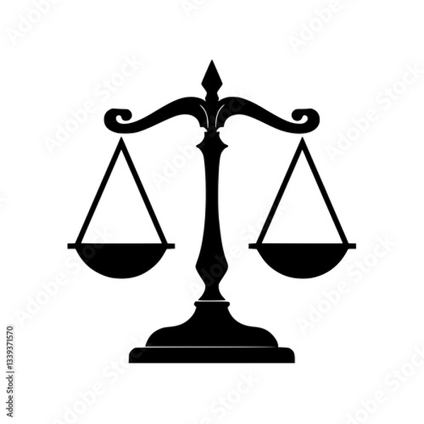 Fototapeta Balance Scale Silhouette: Depicts equilibrium and fairness Symbol of impartiality and judgment Suitable for legal and ethical contexts
