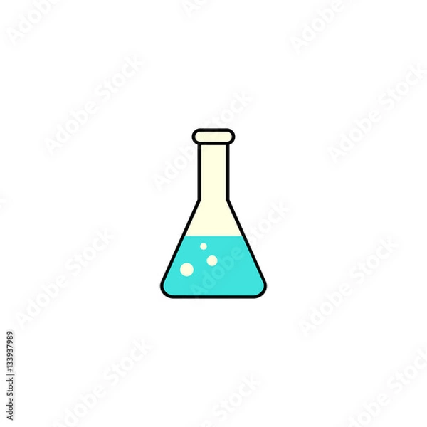 Obraz Chemical solid icon,  laboratory glass sign, vector graphics, a colorful linear pattern on a white background, eps 10.