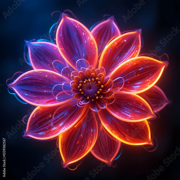 Obraz red and yellow flower