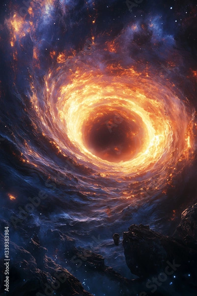 Obraz Supermassive Black Hole Devouring Matter – Space Art