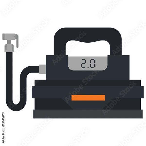 Obraz Portable air compressor vector cartoon illustration isolated on a white background.