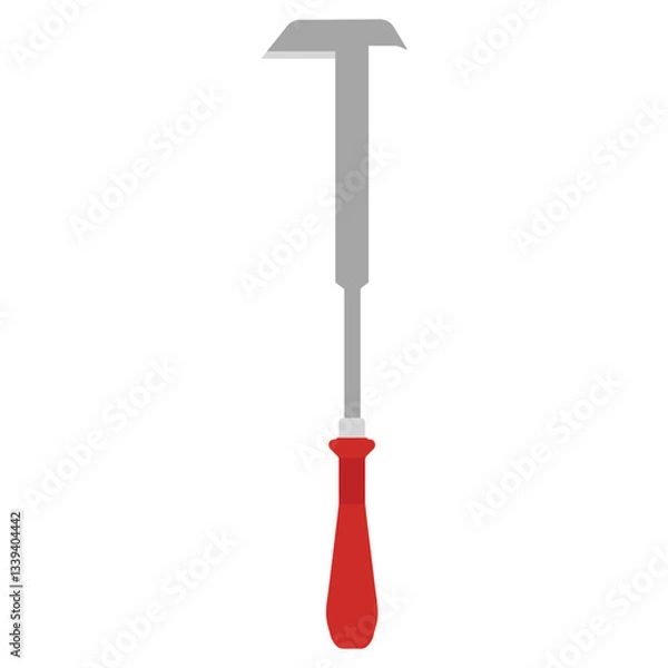 Obraz Crevice weeder tool vector cartoon illustration isolated on a white background.