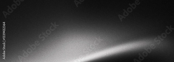 Fototapeta Grainy black white gradient background with dark noise texture gray cover header poster monochrome backdrop design