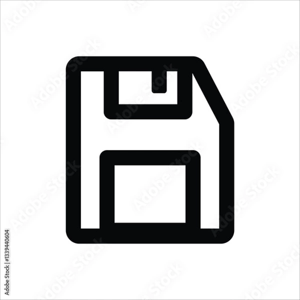 Obraz An icon representing a floppy disk, a classic data storage medium.
