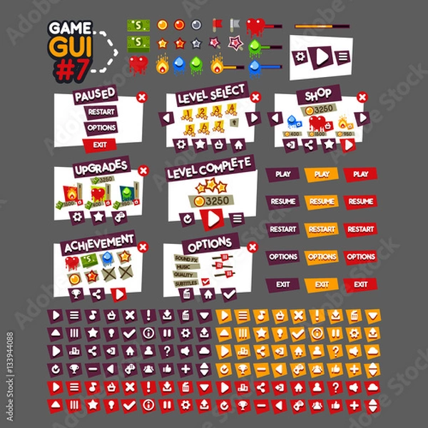 Fototapeta Graficzny interfejs użytkownika gry nr 7