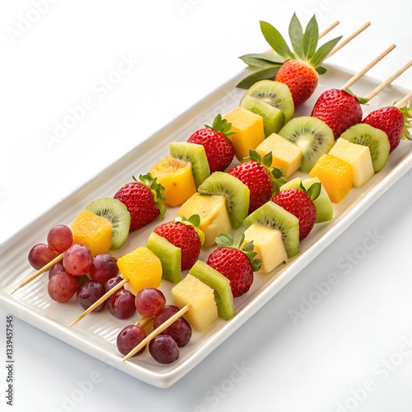 Obraz fruit salad on white plate