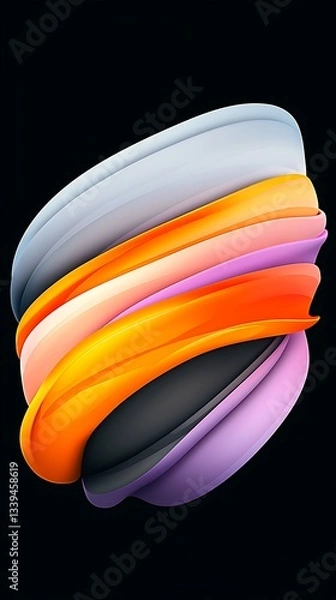 Fototapeta Abstract Swirl for Vivid Colors, Dark Background.