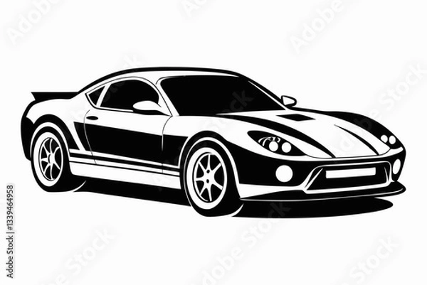 Obraz sport car front line art silhouette vector illustration
