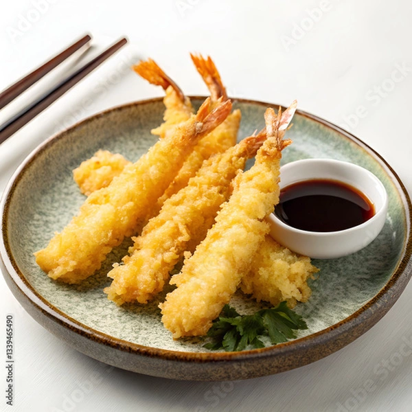 Obraz fried chicken wings with sauce