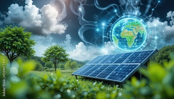 Obraz technology utilizing renewable resources to lower carbon emissions and pollution. Goals for Sustainable Development (SDGs)