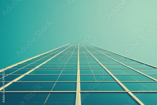 Obraz Arafficial view of a tall building with a sky background
